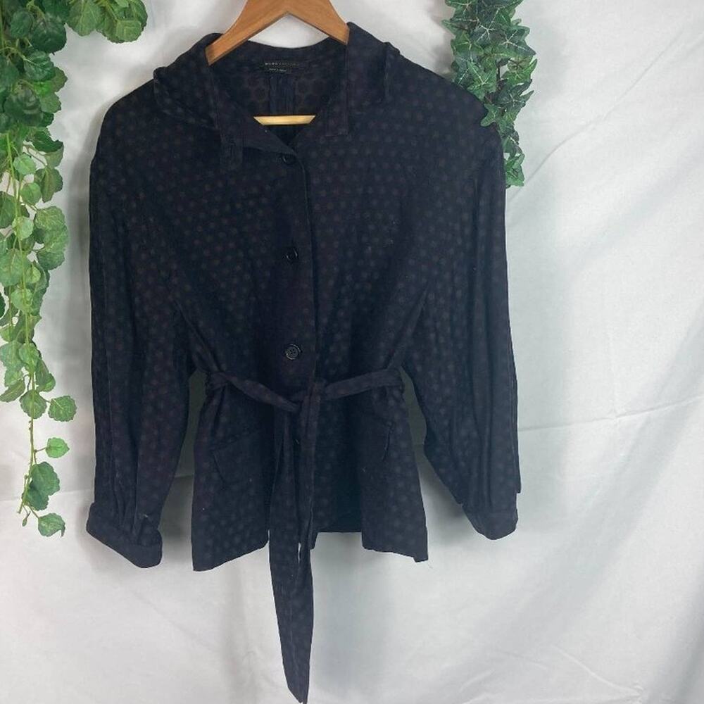 BCBGMaxazria Polka Dot Tie Waist Jacket M